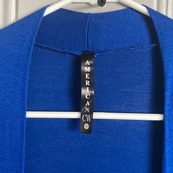 Gorgeous Royal Blue Front Angle Draped Cardigan With Pockets Size Small - Picture 10 of 12